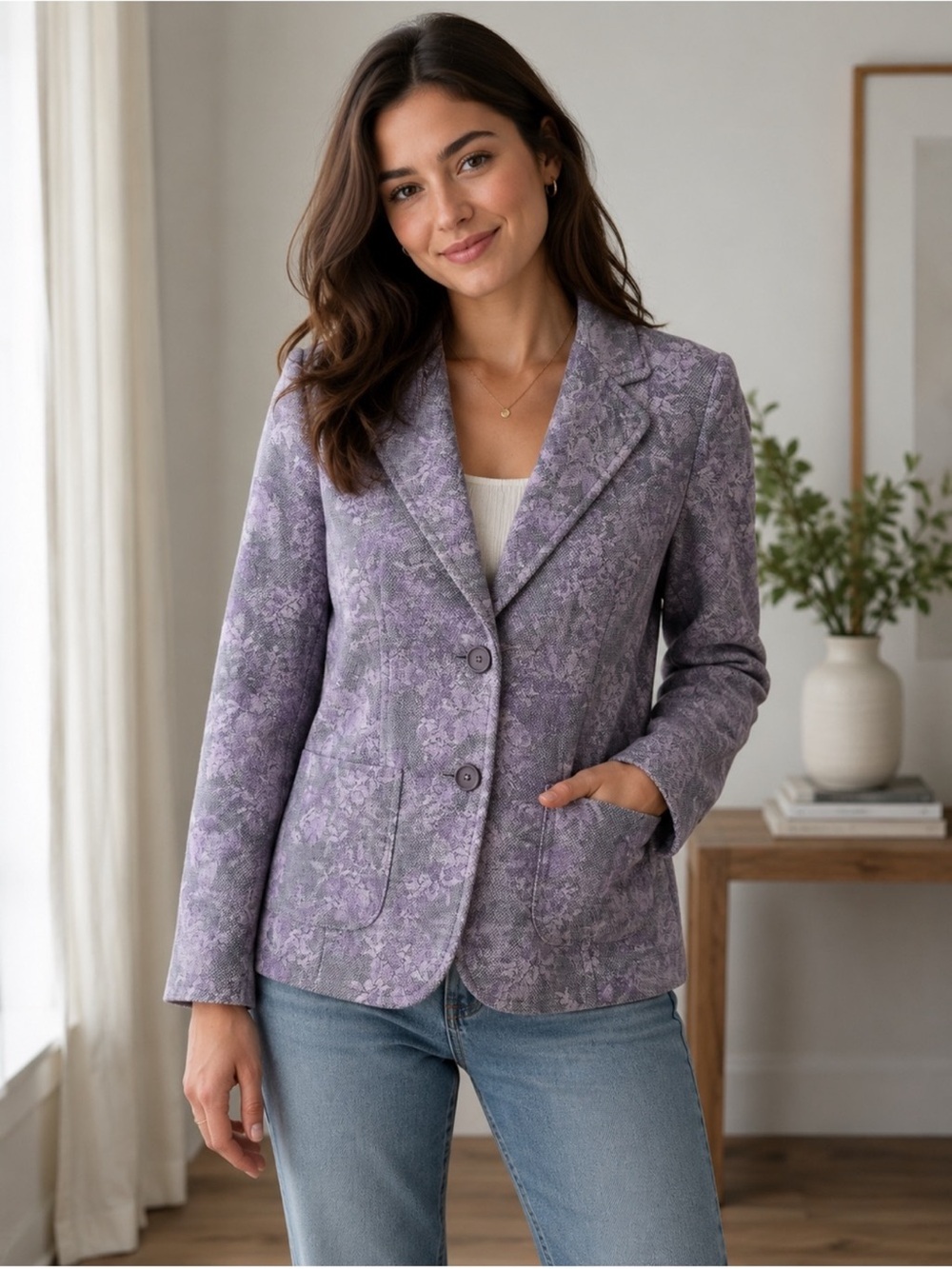 Ann Taylor Textured Wool Blend Blazer